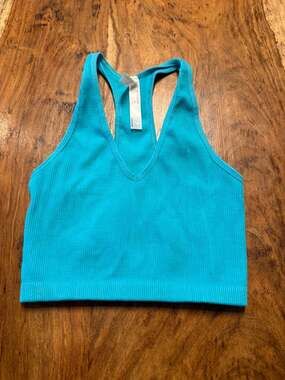 FP Movement Free Throw Ribbed Cropped Tank in Aquamarine small